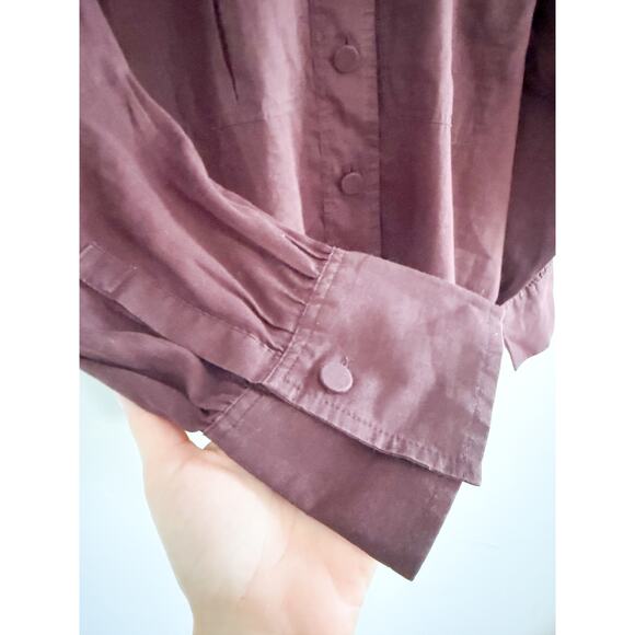 Madewell | NWT Utility-Pocket Button-Up Shirt in Chocolate Raisin Brown Sz L - Picture 4 of 11